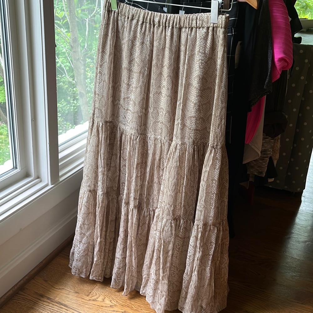 Joie leopard print maxi 100% silk skirt